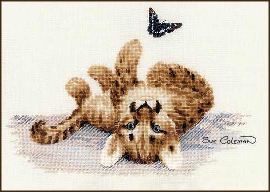 Cougar Kitten counted cross stitch chart