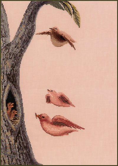 Family of Birds counted cross stitch chart