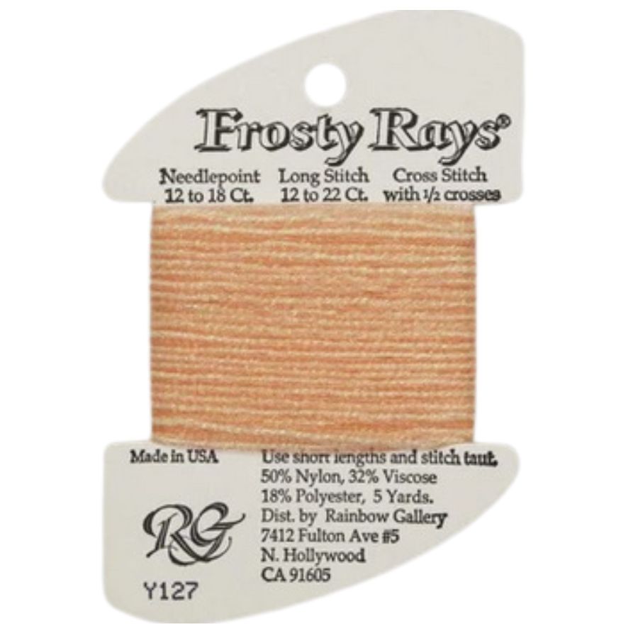 Y127 Dk Peach Pearl - Rainbow Gallery Frosty Rays embroidery fibre