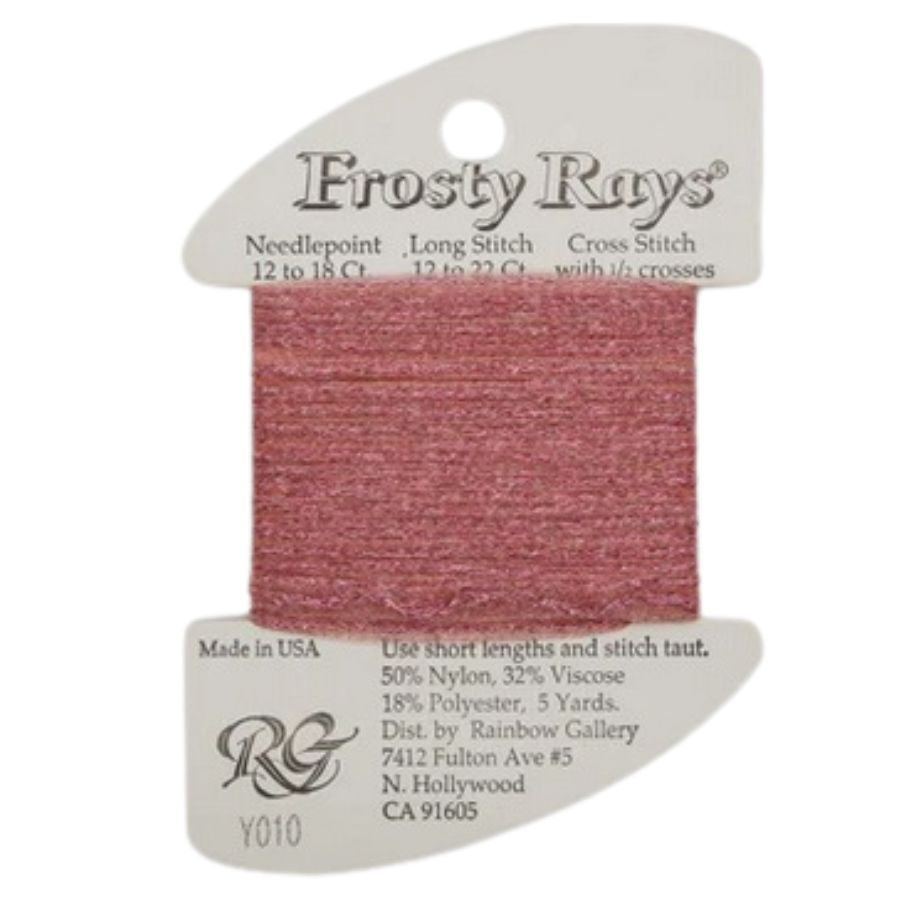 Y010 Rose Pink Gloss - Rainbow Gallery Frosty Rays embroidery fibre