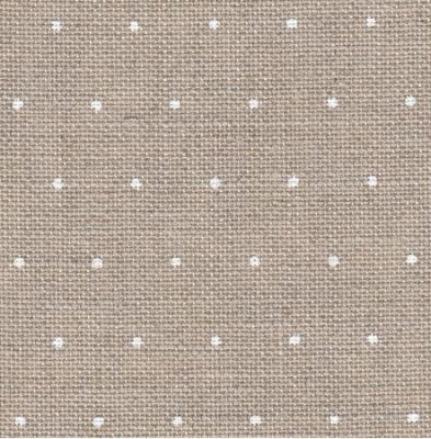 28 ct Cashel linen - Natural with white mini dots - price shown is PER YARD