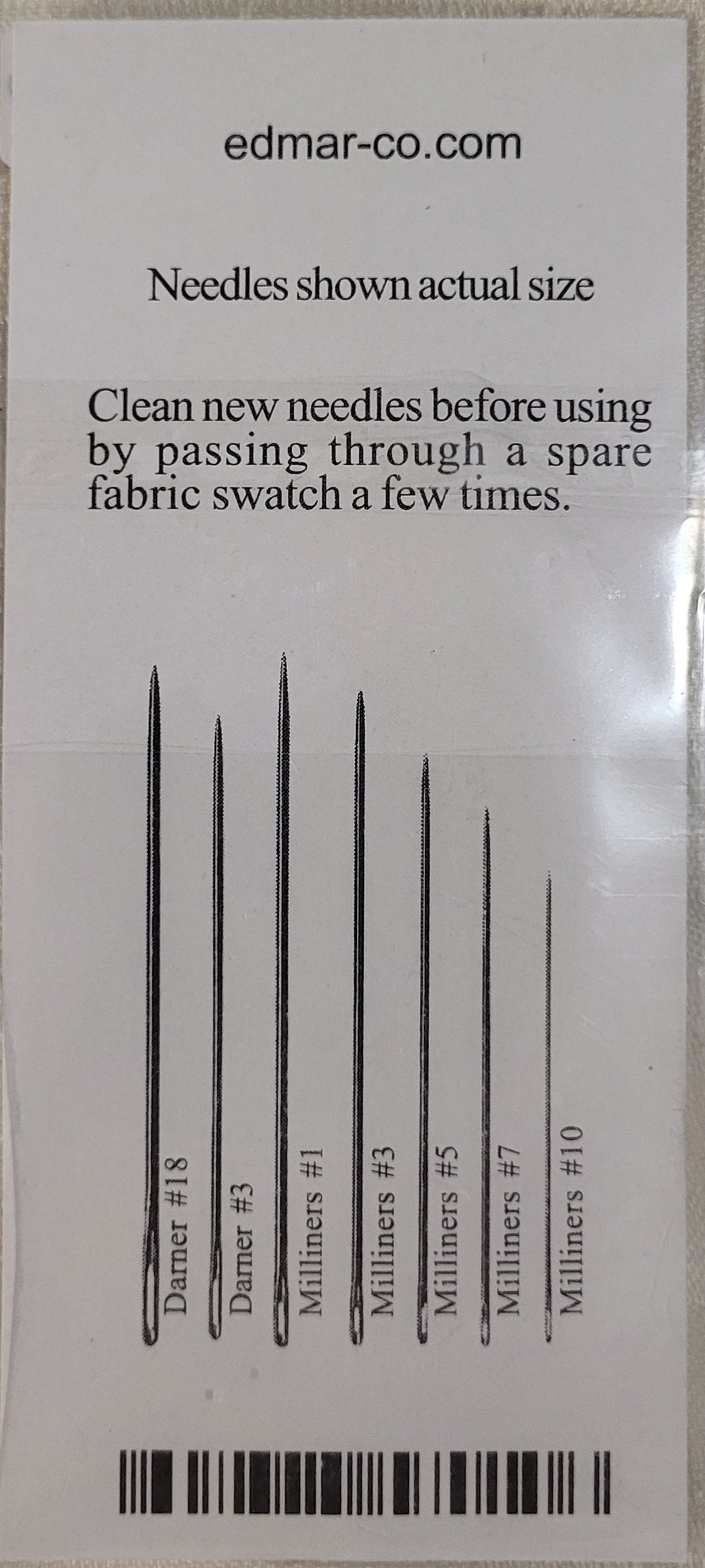 Needle Assortment - Milliner / Darner & Threader