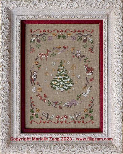 Forest at Christmas Time counted cross stitch chart