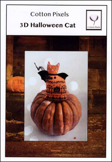 3D Halloween Cat counted cross stitch design