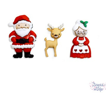Mr & Mrs Claus buttons