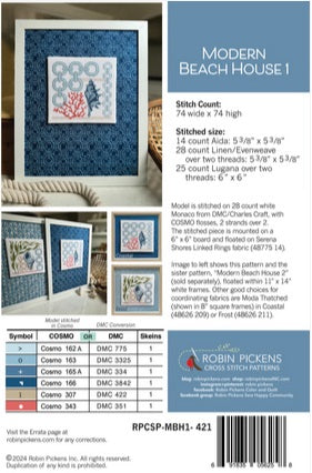 Modern Beach House 1 counted cross stitch chart