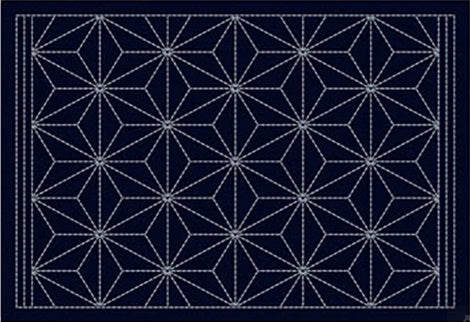Sashiko Placemats Asa No Ha - Navy embroidery kit