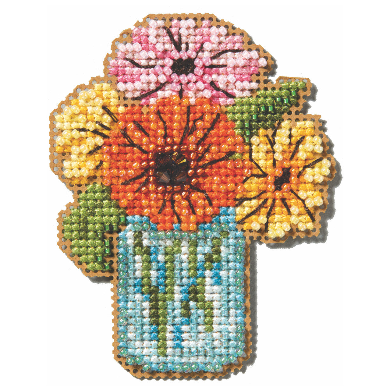 Spring Bouquet - Mason Jar Bouquet counted cross stitch kit