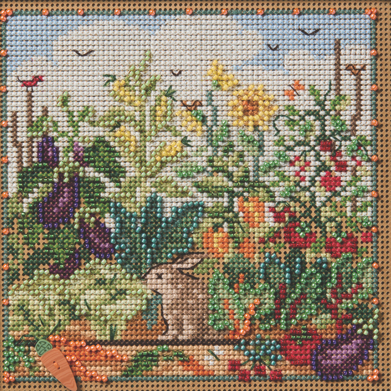 Buttons & Beads - Spring Bunny Garden counted cross stitch kit