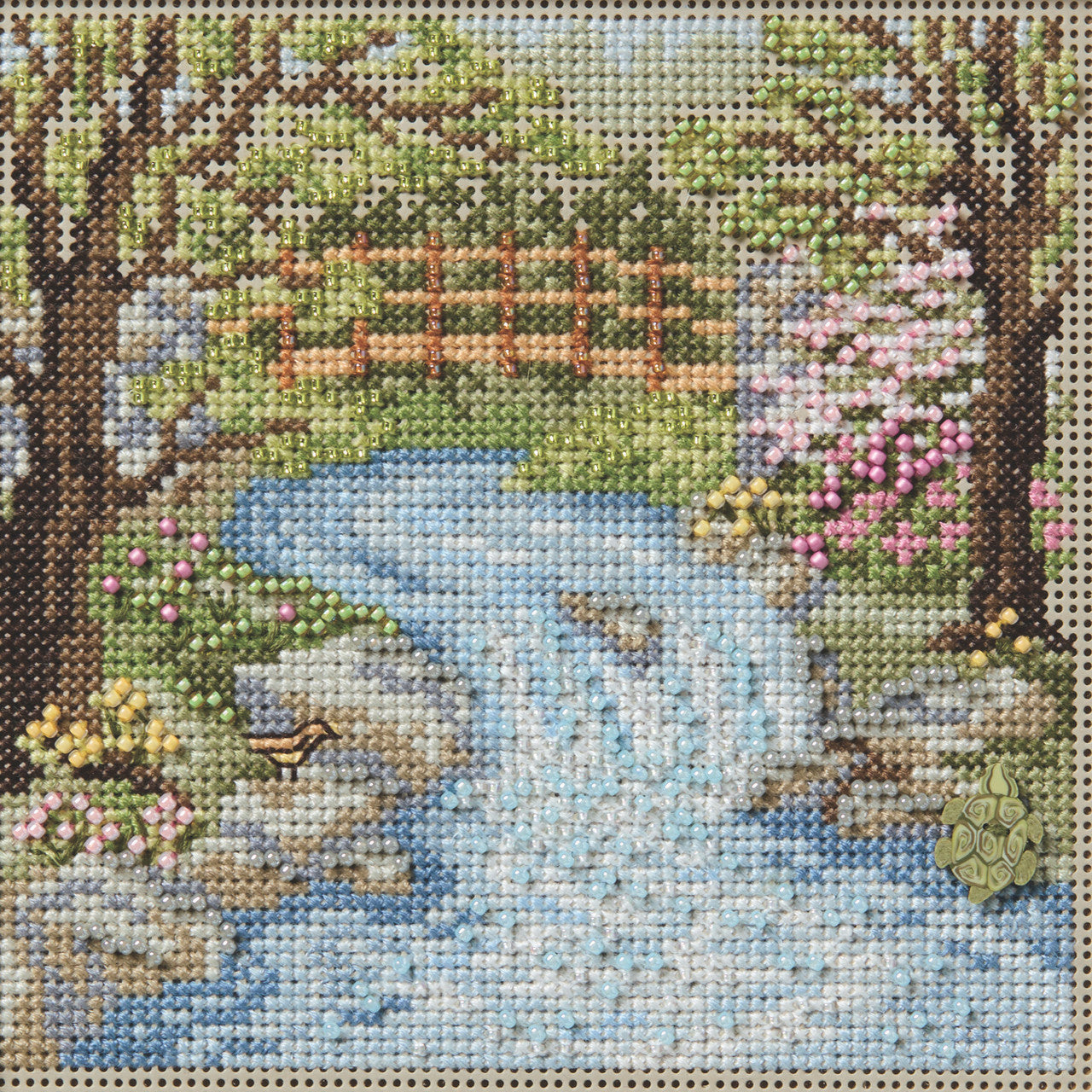 Buttons & Beads - Spring Waterfall counted cross stitch kit