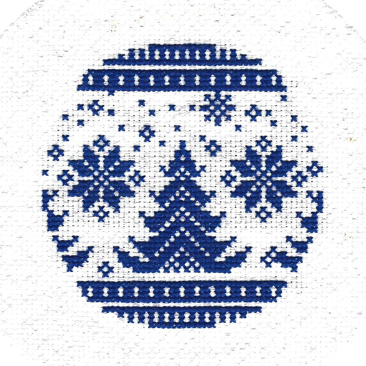 Christmas Tree Blue & White Ornament counted cross stitch kit