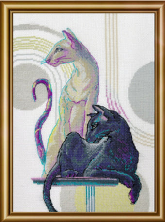 Mystical Cats counted cross stitch kit