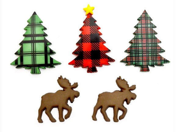 Christmas Cabin Buttons