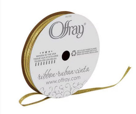 Metallic Gold Grosgrain Ribbon - 3mm