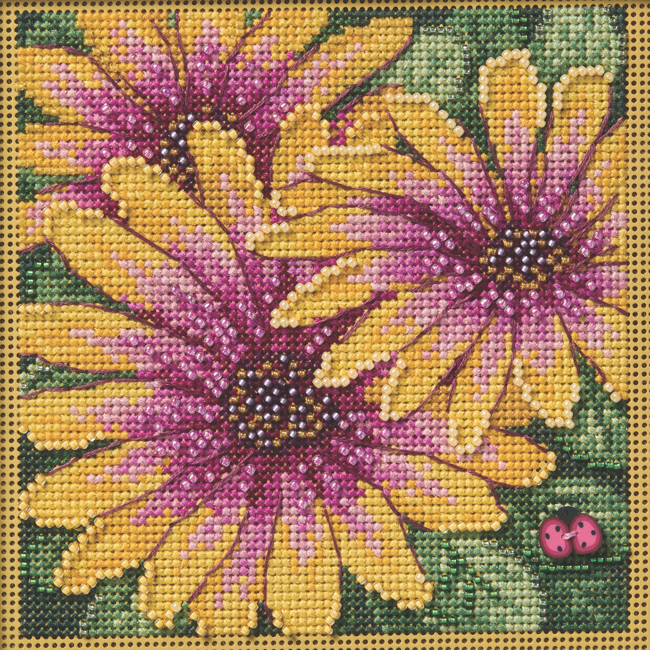 Buttons & Beads - Autumn African Daisies counted cross stitch kit