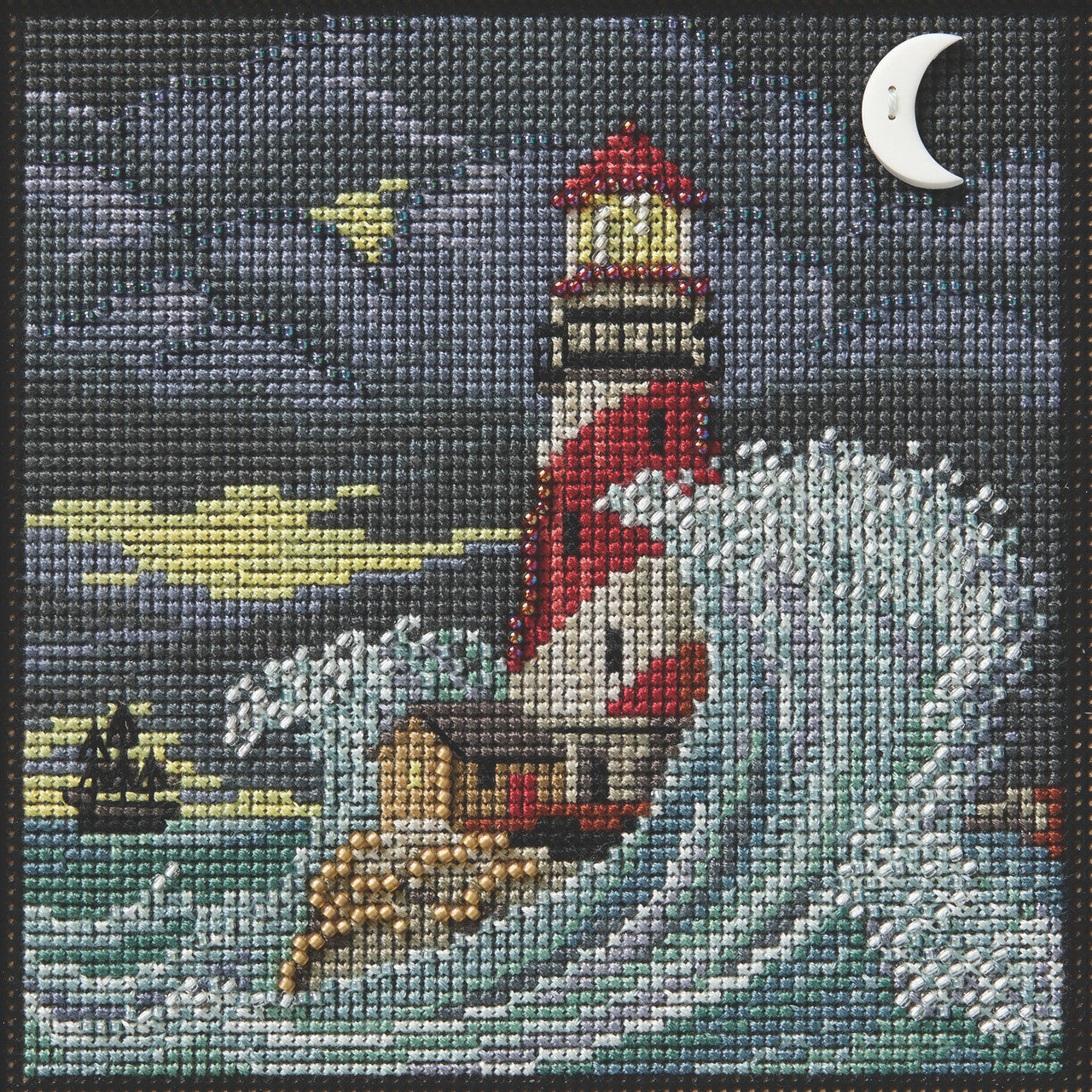 Buttons & Beads - Autumn Haunted Lighthouse counted cross stitch kit