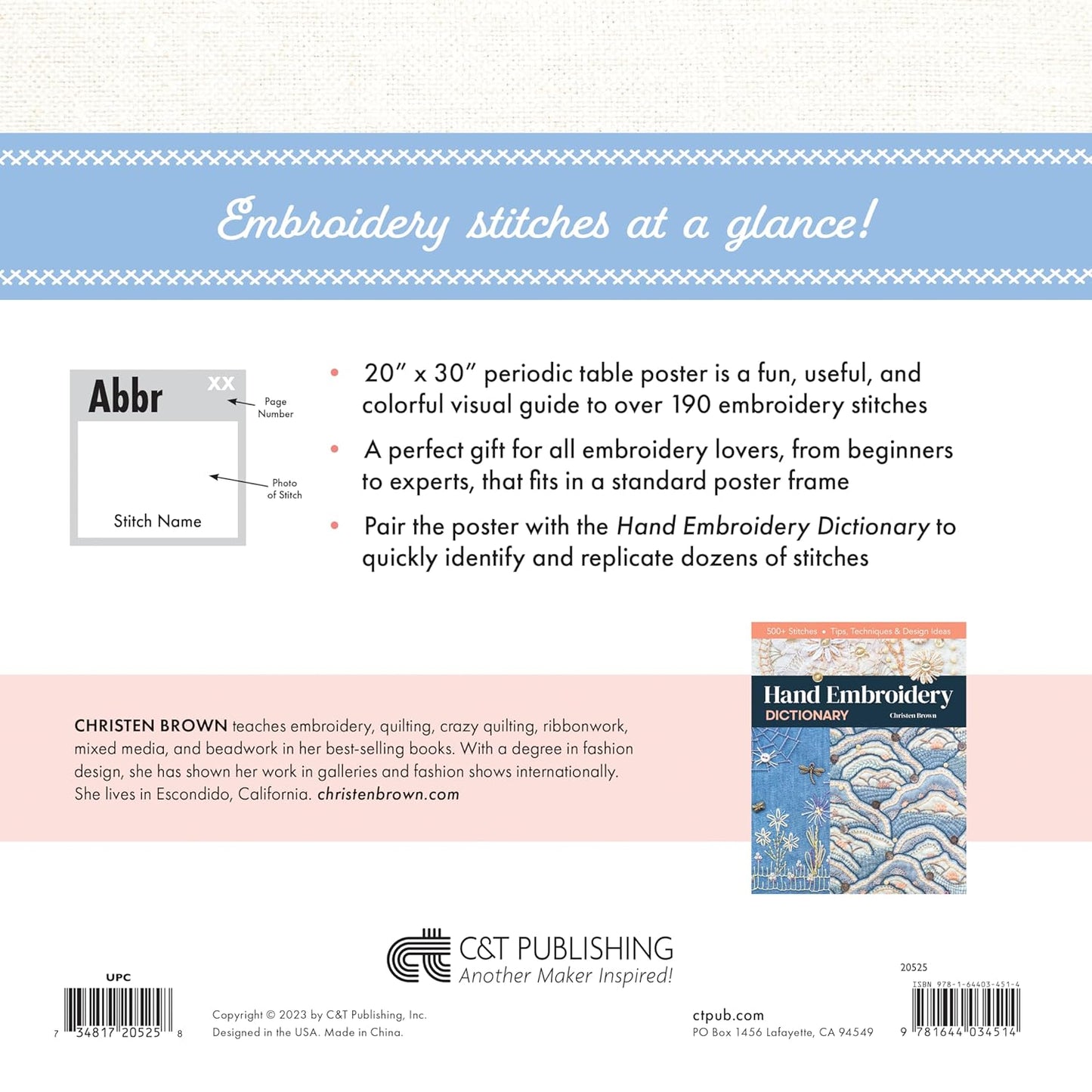 Periodic Table of Embroidery Stitches Poster