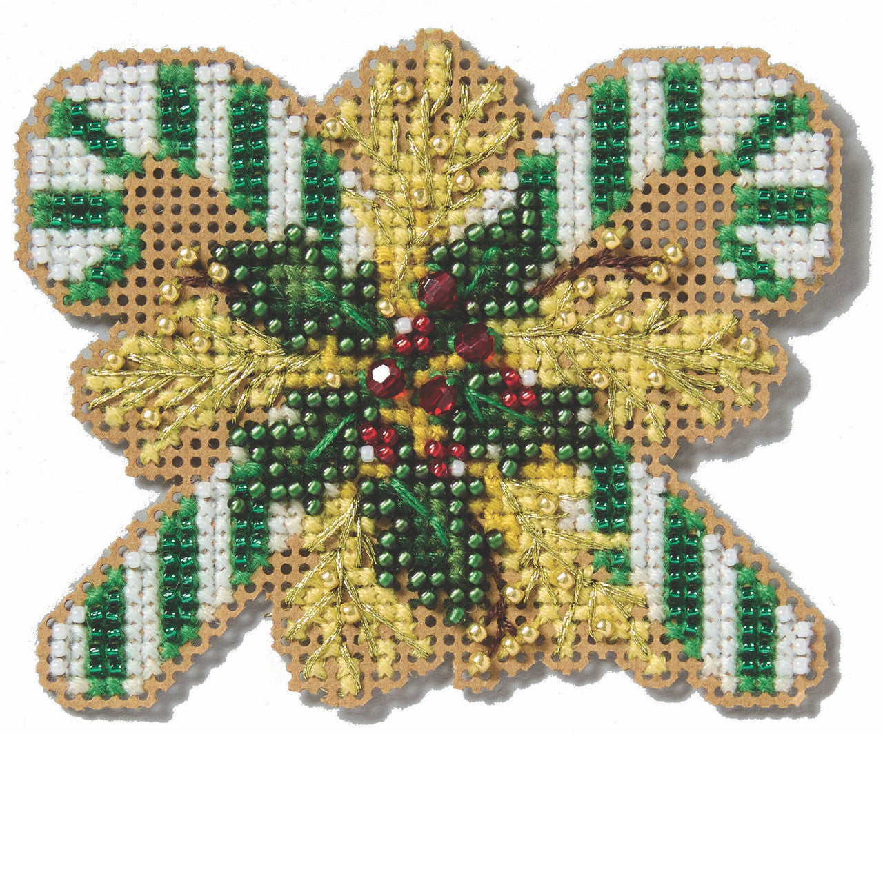 Winter Holiday - Green Candy Canes counted cross stitch kit