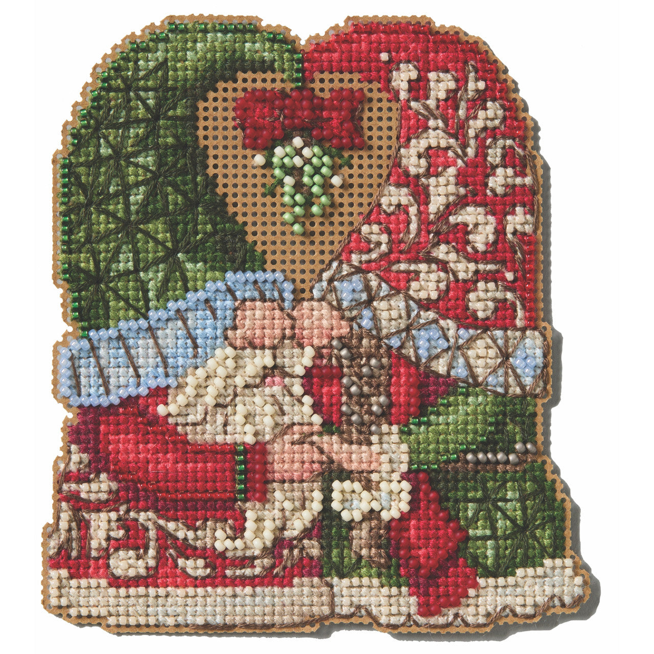 Mistletoe Couple Gnomes counted cross stitch kit