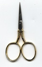 3.5" Stainless Steel scissors Gold scribed handles - Dovo