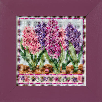 Buttons & Beads - Hyacinths counted cross stitch kit