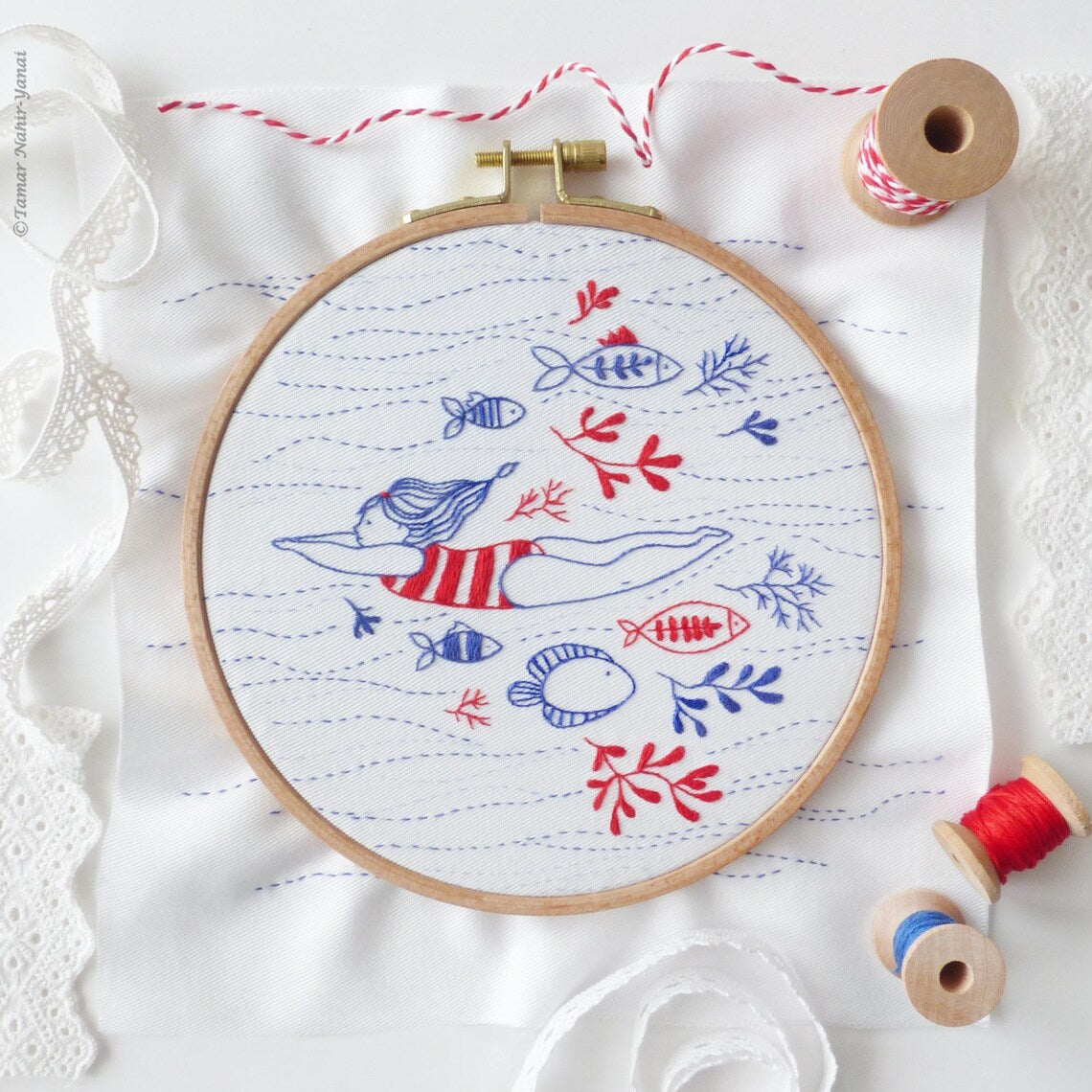 Little Swimmer embroidery kit