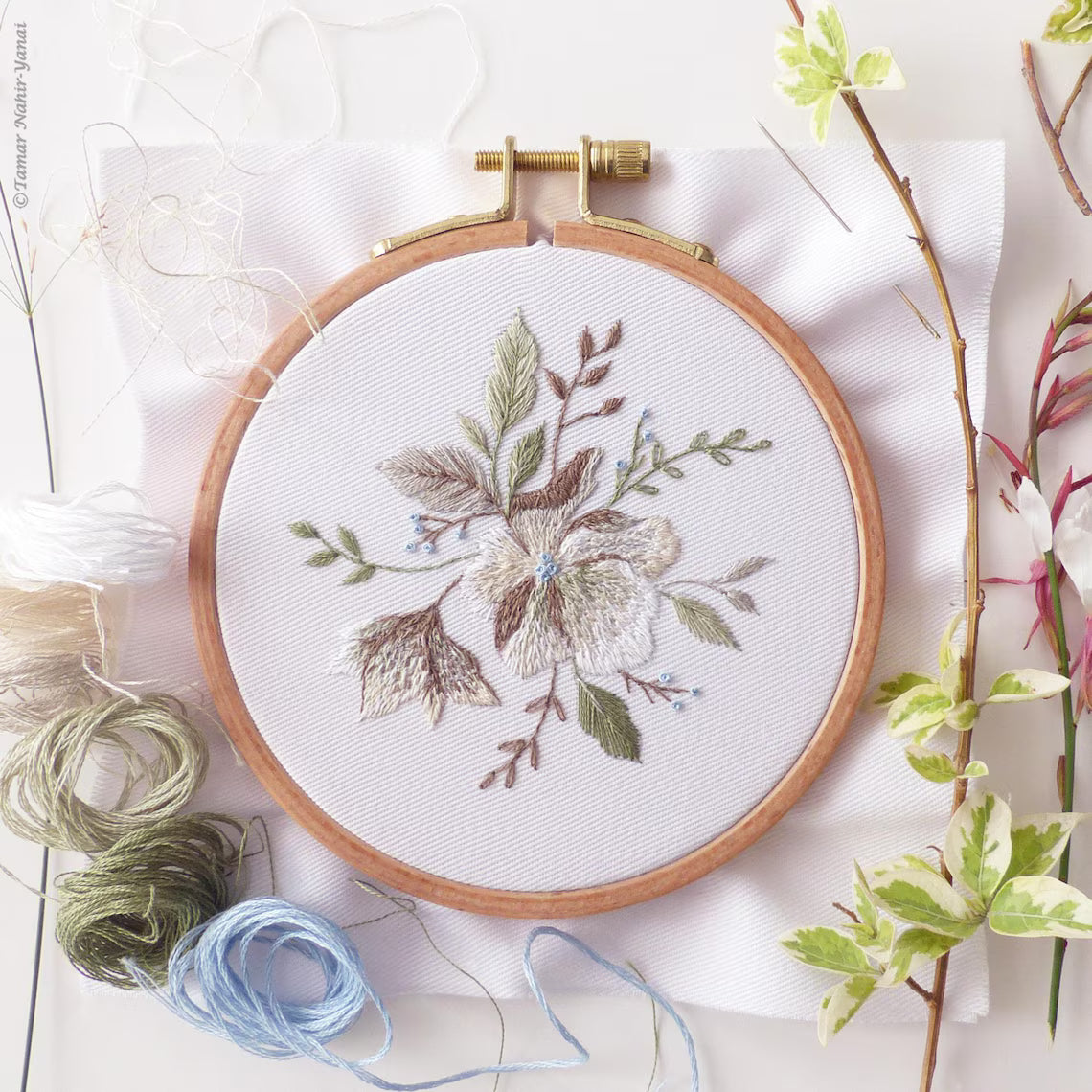 Falling into Bloom embroidery kit