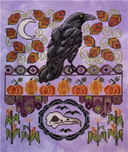 Autumn Raven counted cross stitch chart