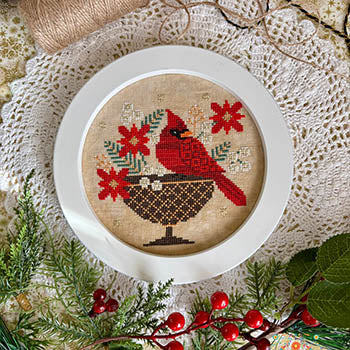 Carlos the Red Cardinal counted cross stitch chart