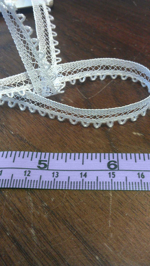 8mm Picot Edge Battenberg Lace Tape - White
