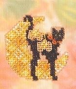 Moon Kitty Autumn Harvest counted cross stitch kit
