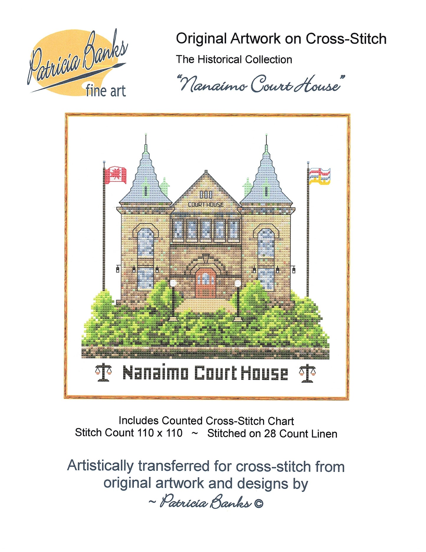 Nanaimo Courthouse counted cross stitch chart
