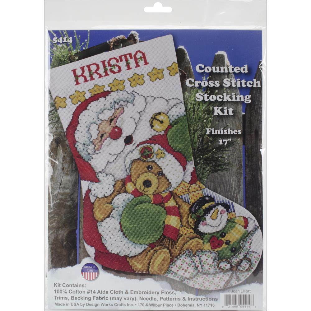 Santa counted cross stitch stocking kit