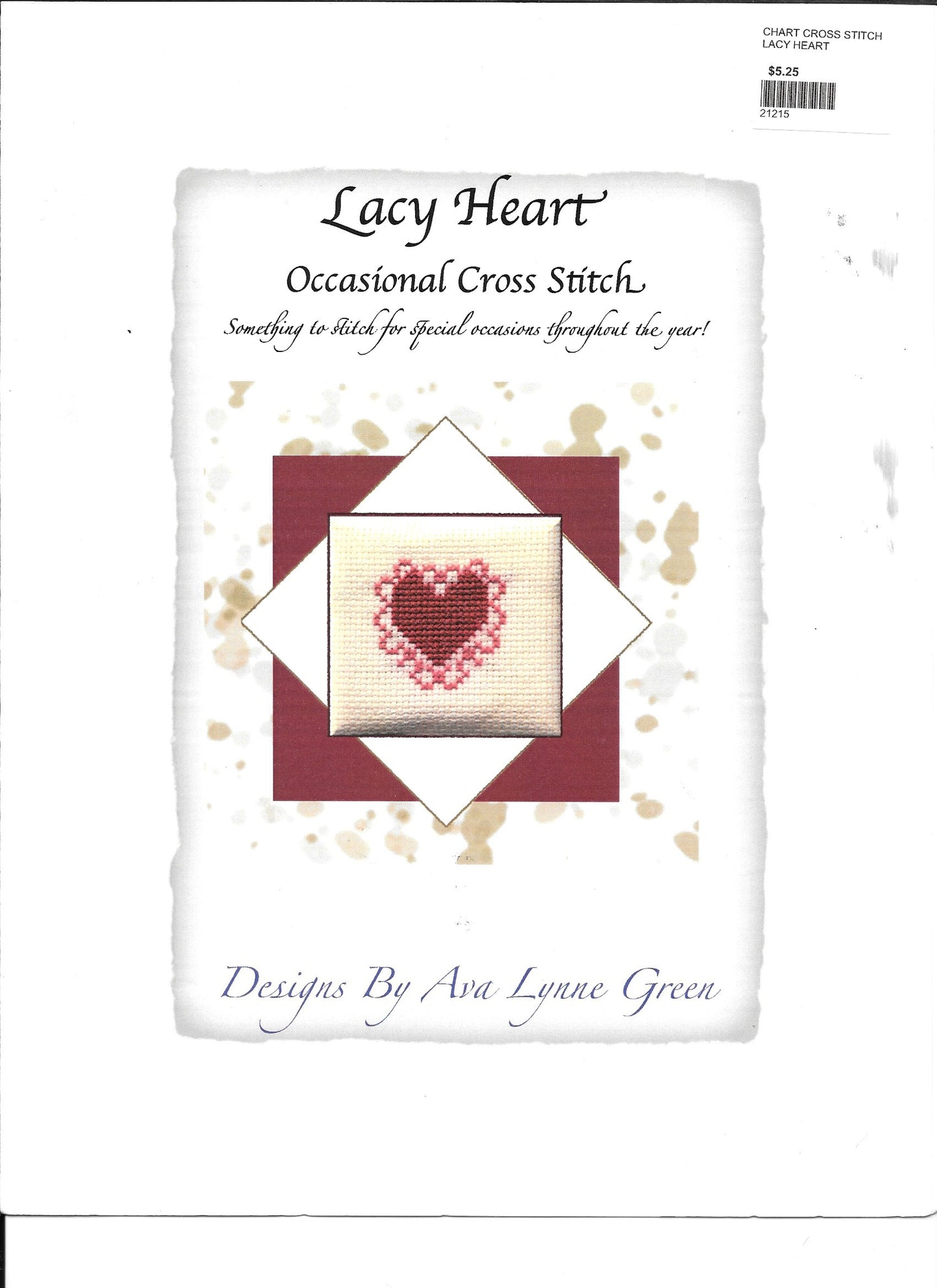 Lacy Heart counted cross stitch chart