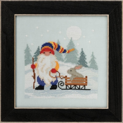 Sledding Gnome counted cross stitch kit