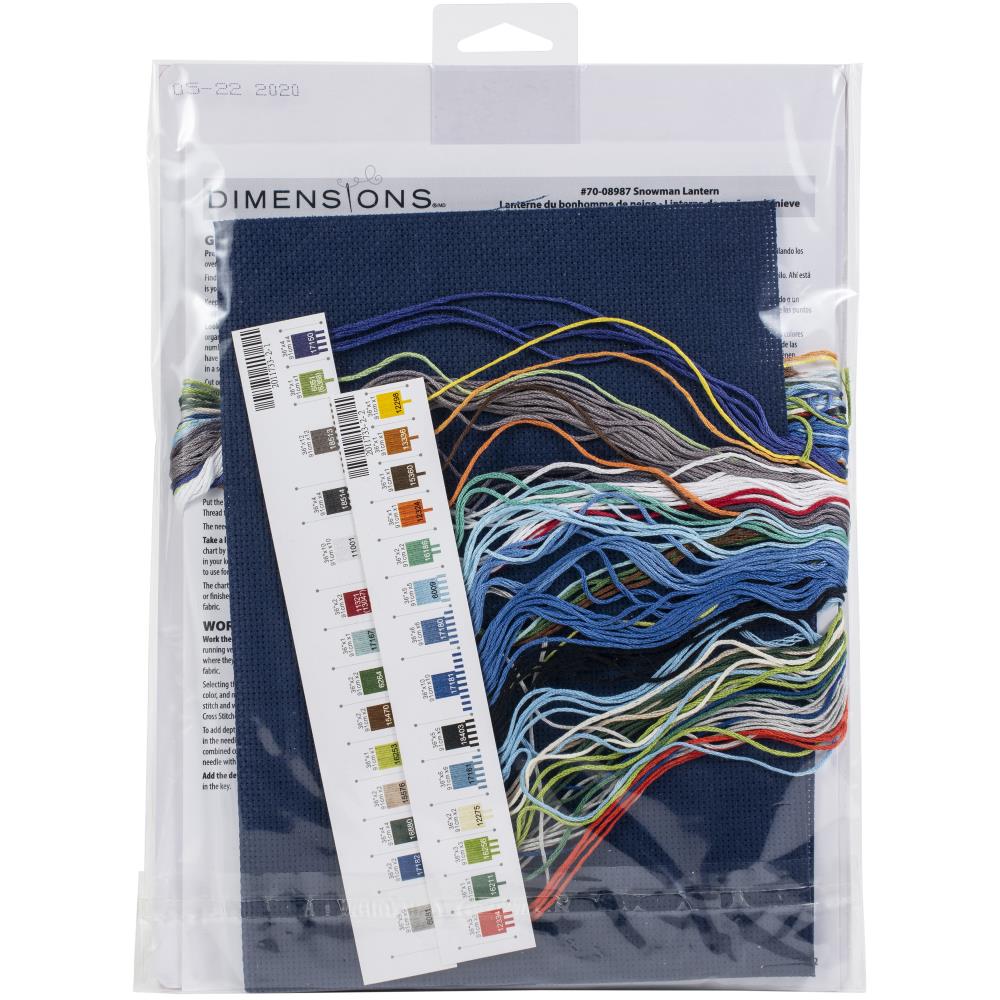 DIM Kit Cross Stitch Snowman Lantern