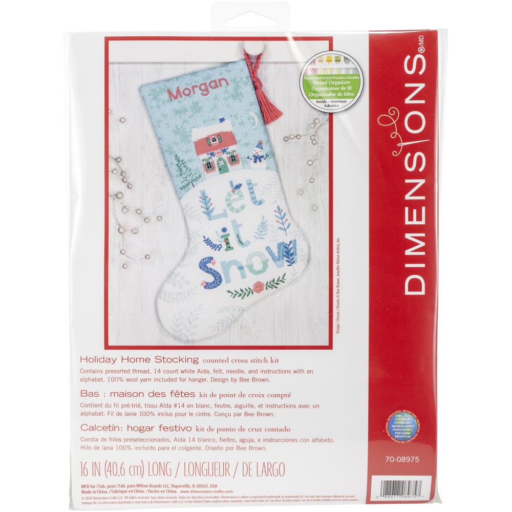 Holiday Home counted cross stitch stocking kit
