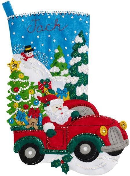 The Christmas Drive felt appliqué kit