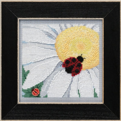 Ladybug on Daisy counted cross stitch kit