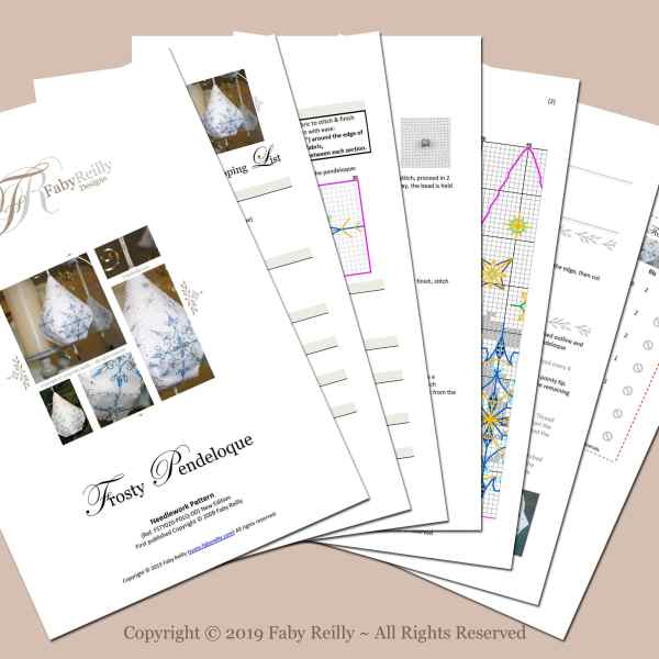Frosty Pendeloque counted cross stitch pattern