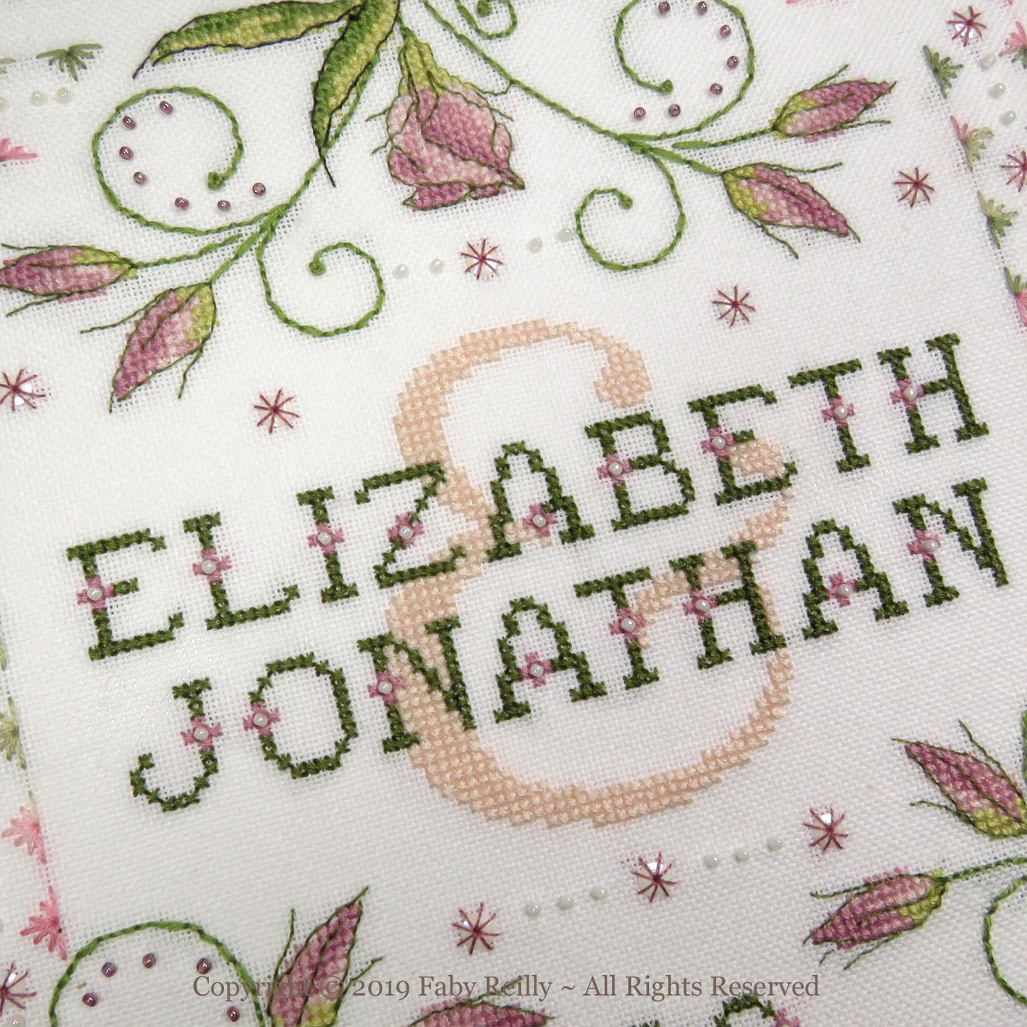 Lizzie Wedding Sampler counted cross stitch chart