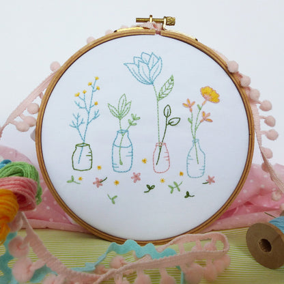 Spring Flowers embroidery kit
