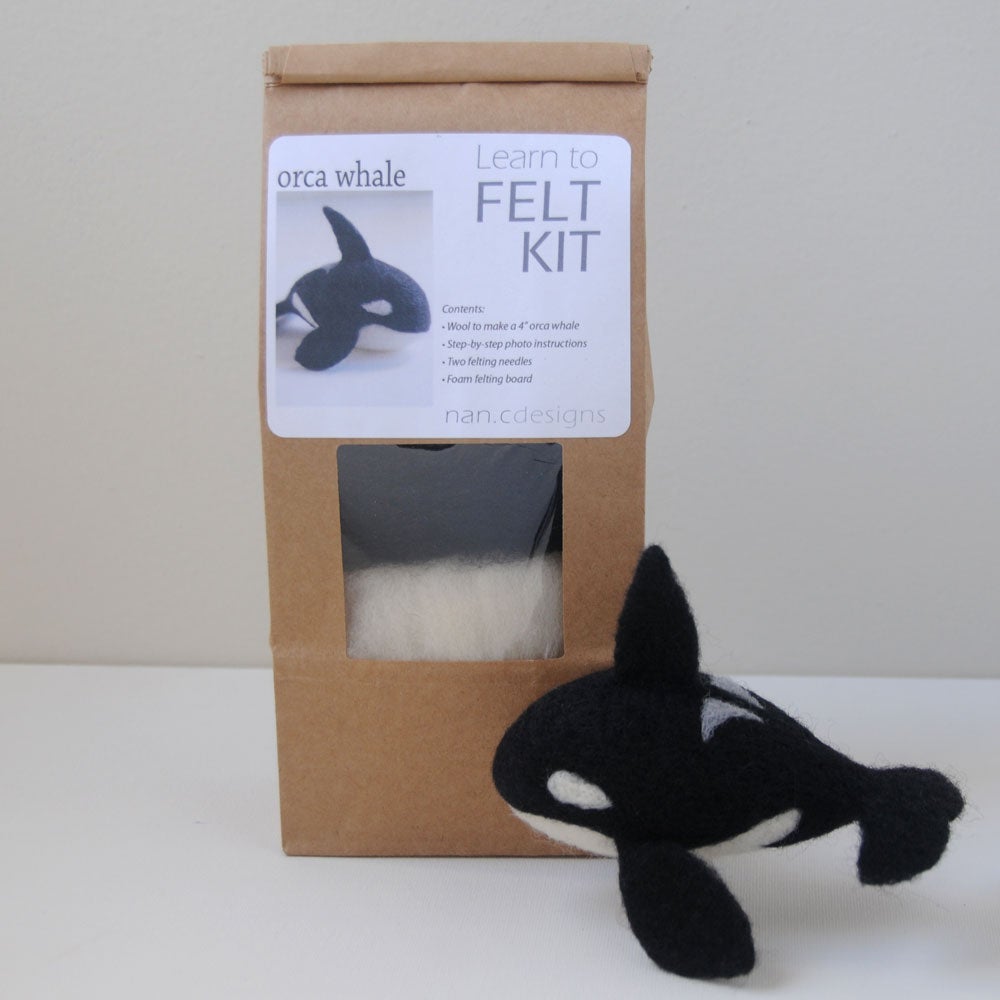 Orca Whale felting kit