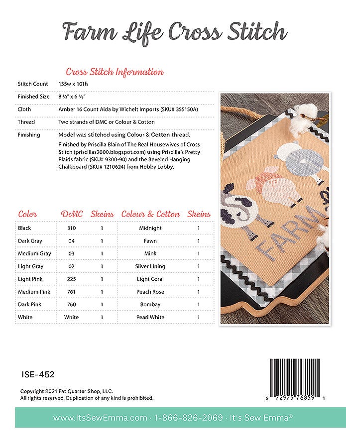 Farm Life counted cross stitch chart