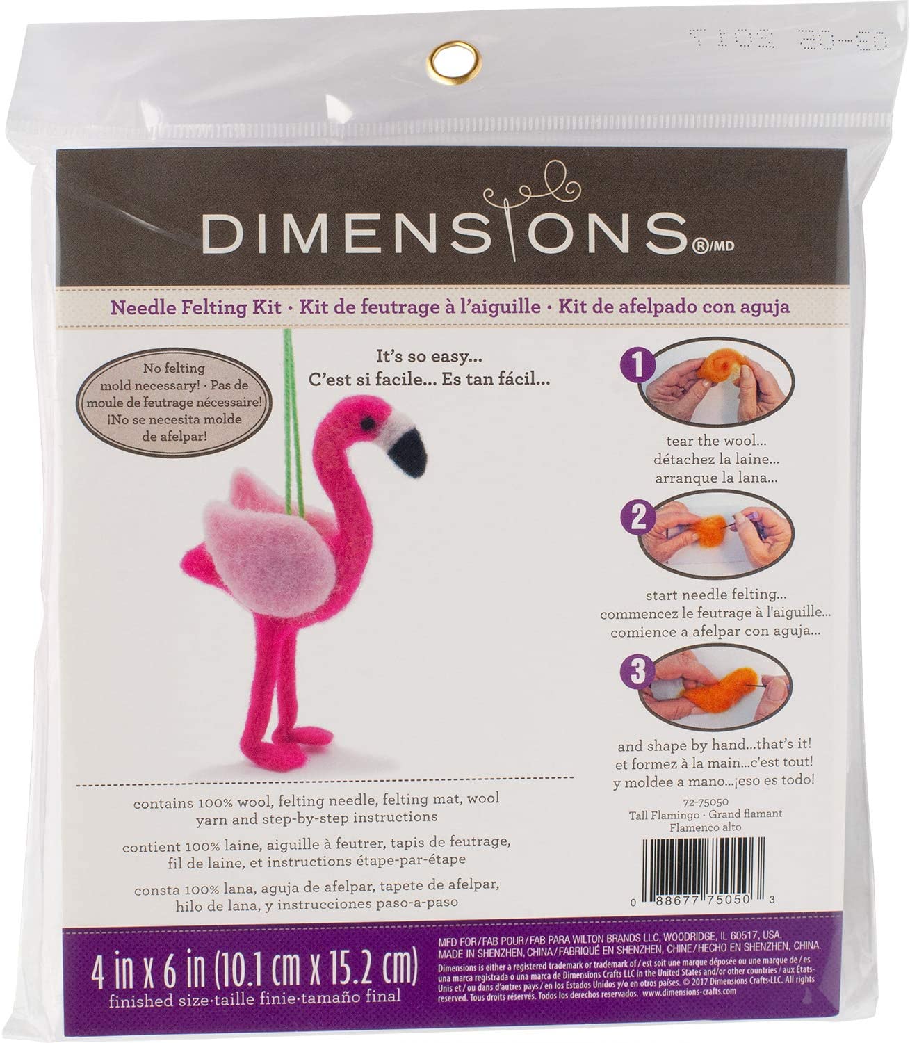 Tall Flamingo felting kit