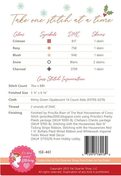 Lady Claus counted cross stitch chart