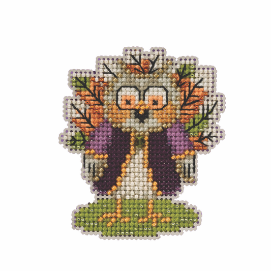 Autumn Harvest - Turkey Owl counted cross stitch kit