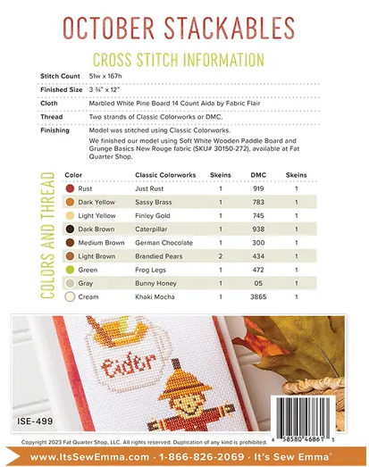 Stackables - October counted cross stitch chart