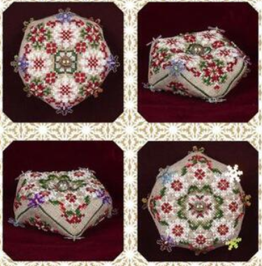 Christmas Snowfall Biscornu cross stitch chart