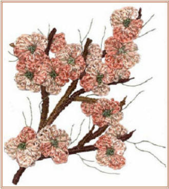 Peach Blossom Brazilian embroidery kit